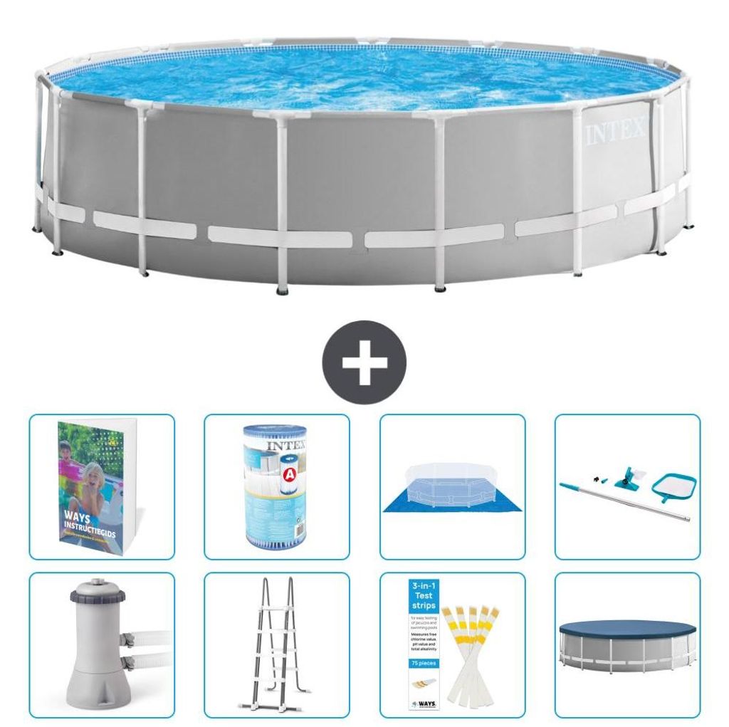 Prism Frame Pool Rund - 457x122 cm - 9-teilig S542