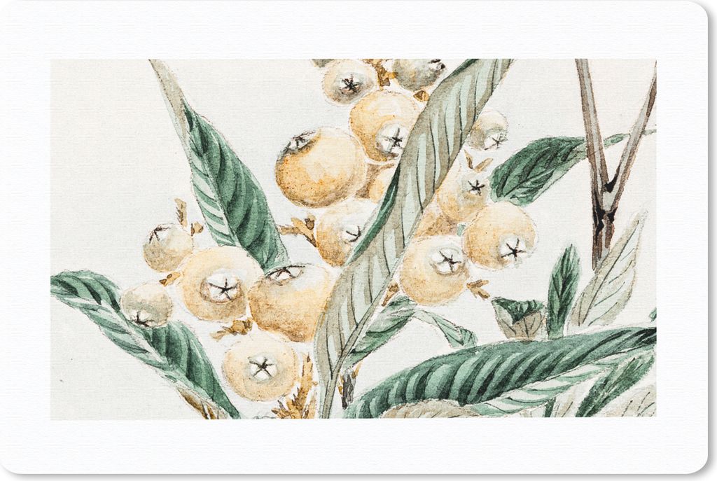 MuchoWow Mauspad Mousepad Beere - Japanisch - Blatt - Vintage 27x18 cm - Mousepads - Maus Mat - Pad - Mausunterlage - Büroartikel - Desk Matten