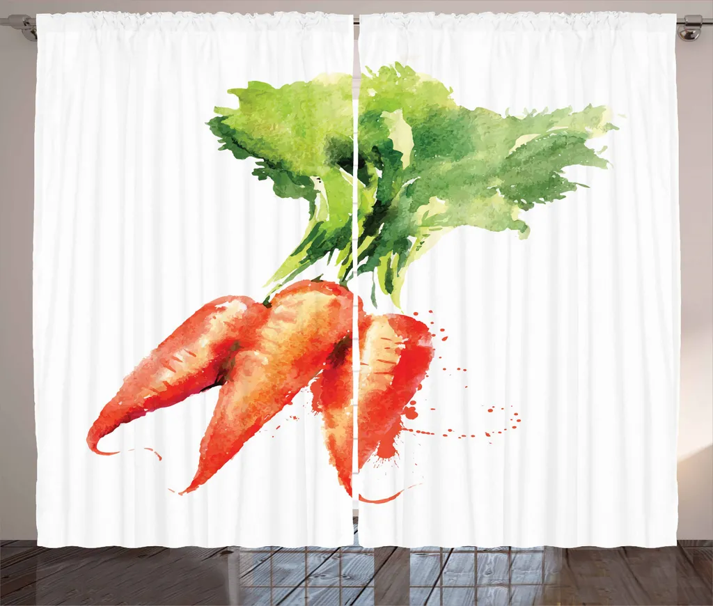 Tenda Cucina Lavabile ABAKUHAUS | Motivo Rustico Carote 280x245 cm