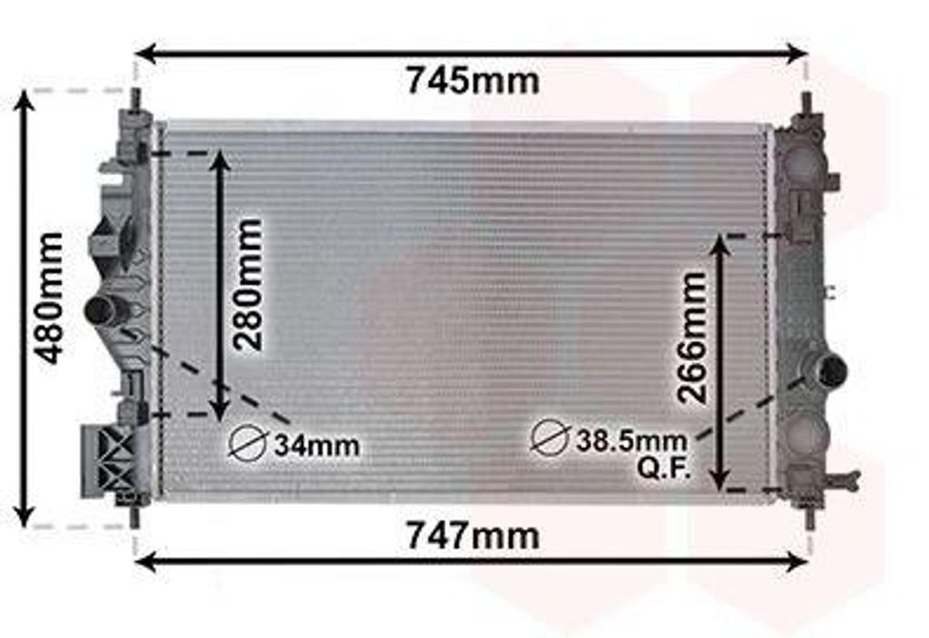 VAN WEZEL 37012708 Kühler Wasserkühler Motorkühler für OPEL INSIGNIA Caravan ASTRA J ZAFIRA TOURER C (P12) INSIGNIA INSIGNIA Stufenheck Astra J...