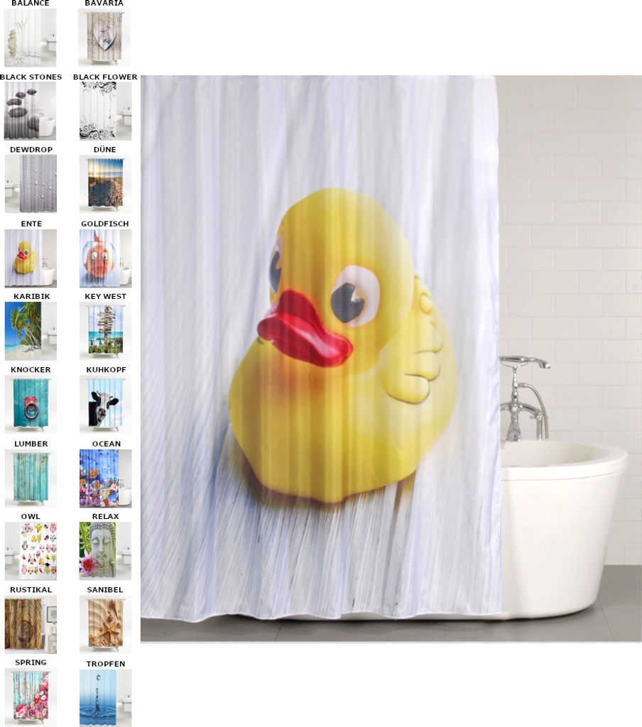 SANILO Duschvorhang Ente 180 x 200 cm