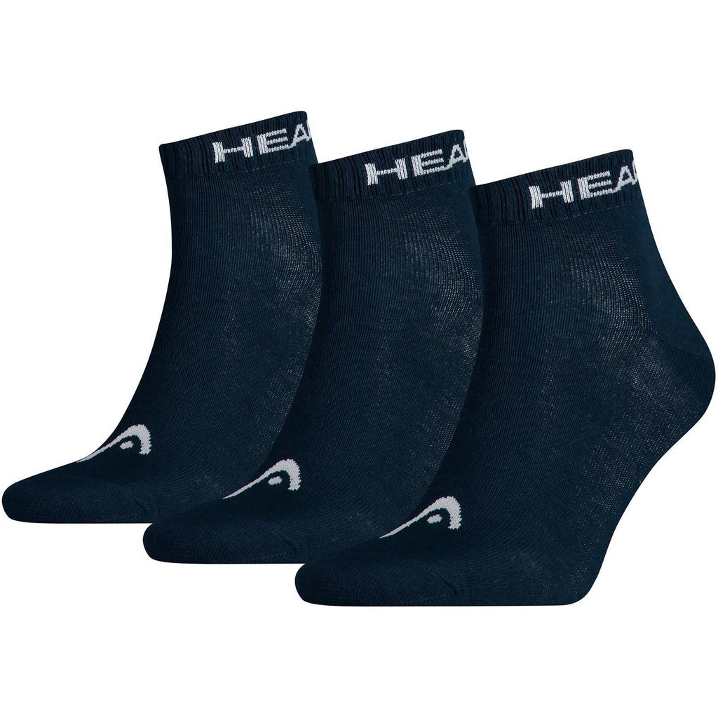 HEAD Uni Quarter Socken, 3er Pack - Kurzsocken, einfarbig Blau 35-38