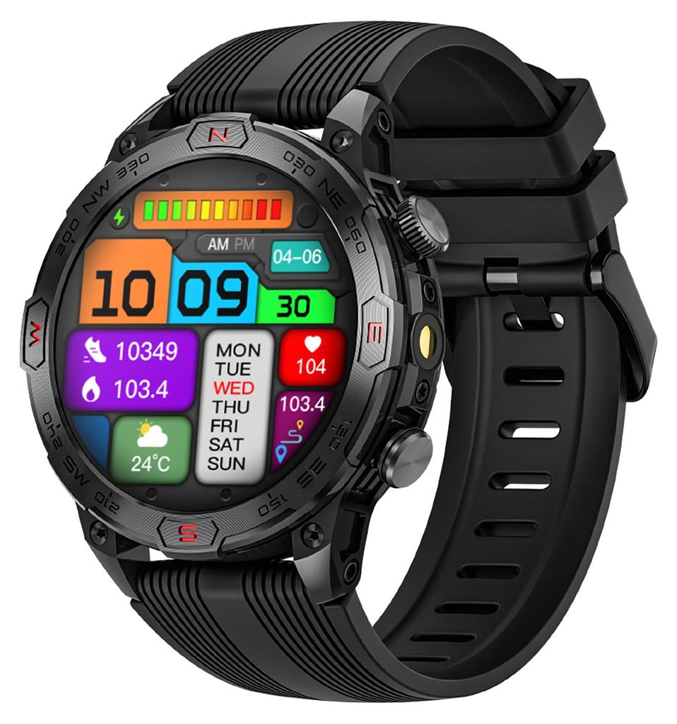 LOKMAT ZEUS 7 PRO Smart-Armband-Sportuhr, 1,43-Zoll-AMOLED-FullTouch-Bildschirm, Fitness-Tracker, IP68, wasserdicht, Taschenlampe, BT-Anruf, Blutsa...