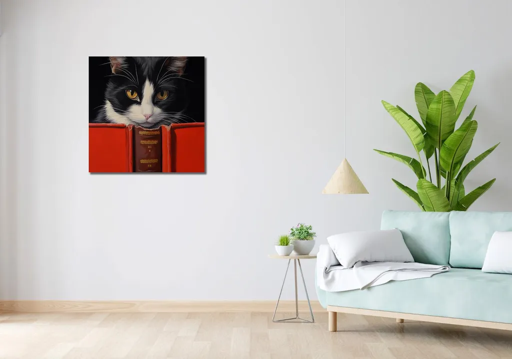 Image Chaton Élève 70x70 cm - Solution Déco Murale Originale et Tendre