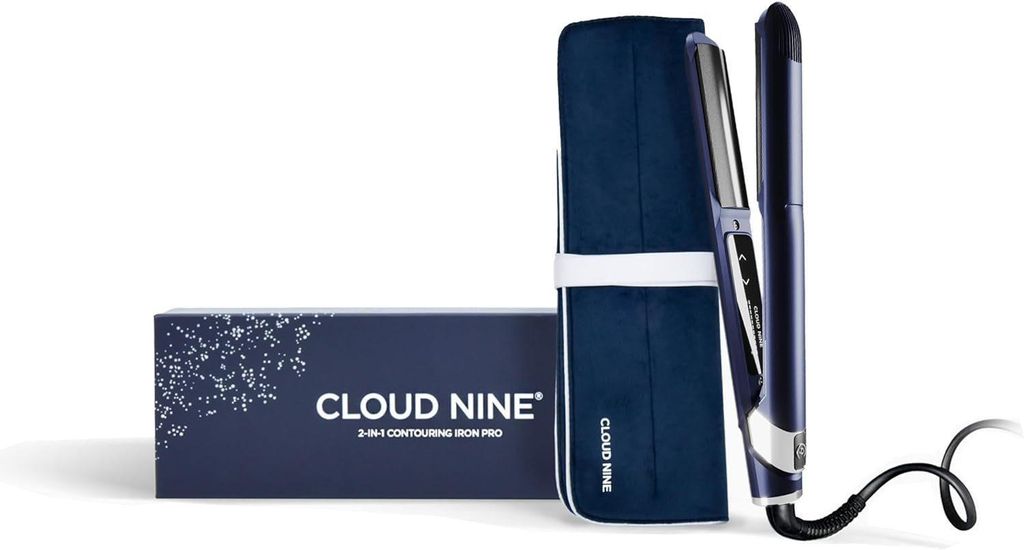 Cloud Nine Glätteisen The 2-in-1 Iron Pro Haarglätter - Glätten&dem Haar Locken Keramik-Beschichtung, 30 Min. Dauerbetrieb, Schnellladung