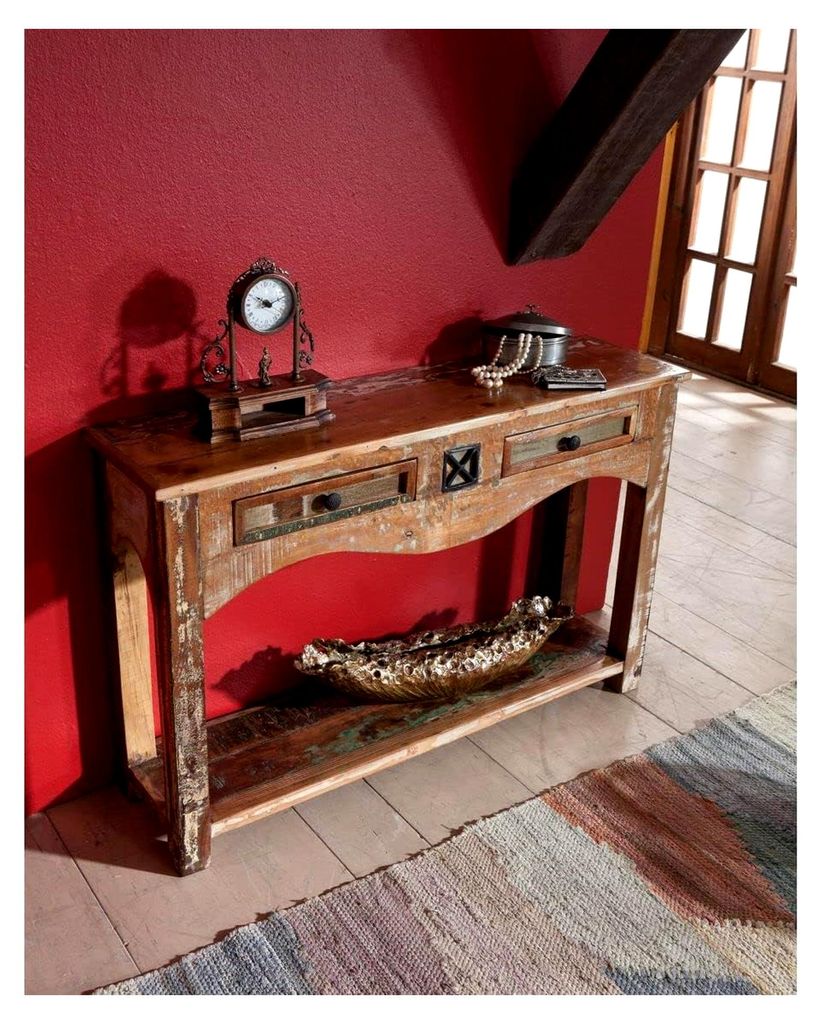 Konsolentisch Sideboard Altholz Massivholz 115x30x76 cm