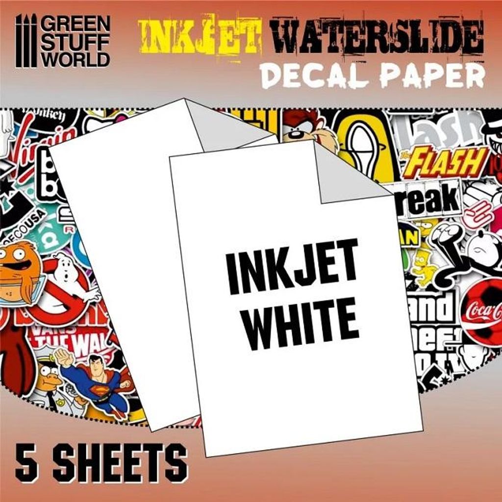Green Stuff World GSW10067 - Waterslide Decals - Inkjet White - Neu