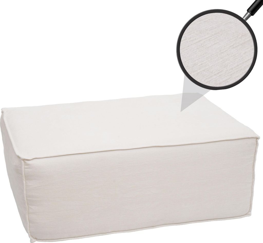 Ottomane/Zubehör für Sofa MCW-O54, Hocker Fußablage Recamiere Chaiselongue, Stoff/Textil 300g/m² 38x97x70cm creme