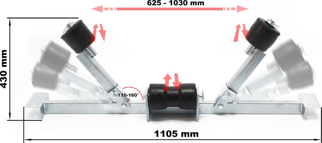 VidaXL Support à double rouleau pour remorque de bateau 2 pcs 59-84 cm