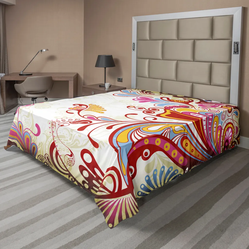 Drap de lit Doux et Confortable Motif Cachemire Persan 266x260 cm