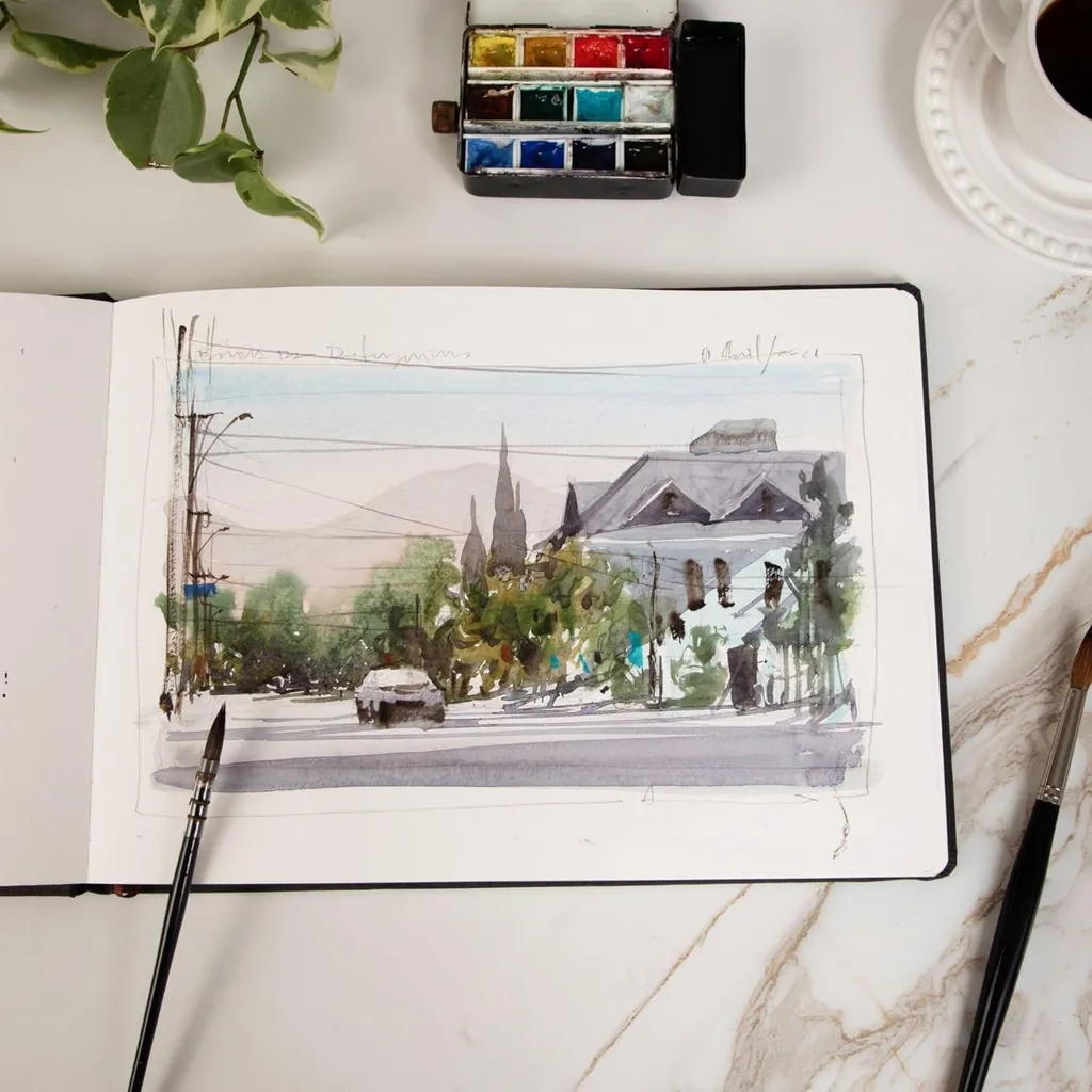 Album aquarelle A6 paysage 200g/m² avec papier grain fin 30 feuilles