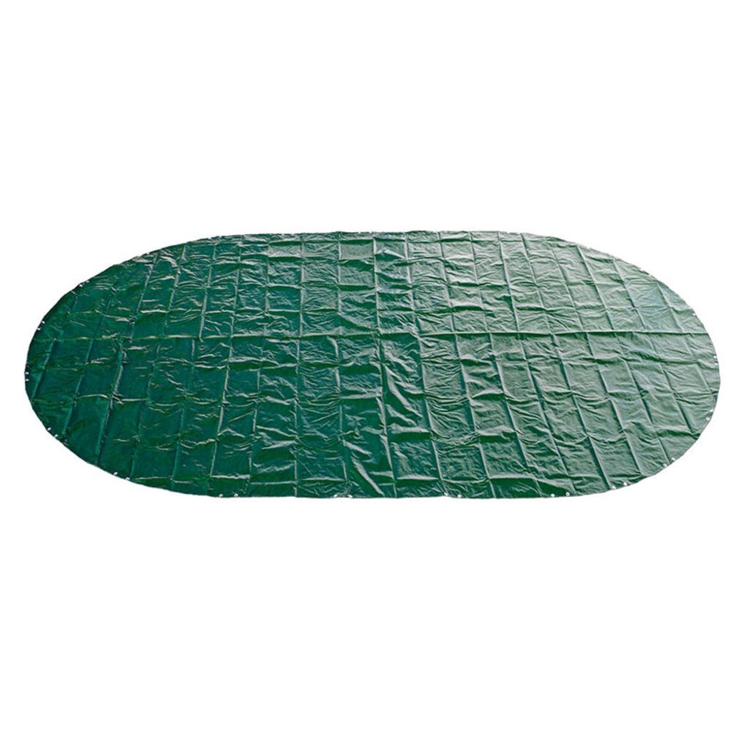 Abdeckplane 180g/m² grün/schwarz für 7,25 x 4,60 m Oval-/Achtform Pool