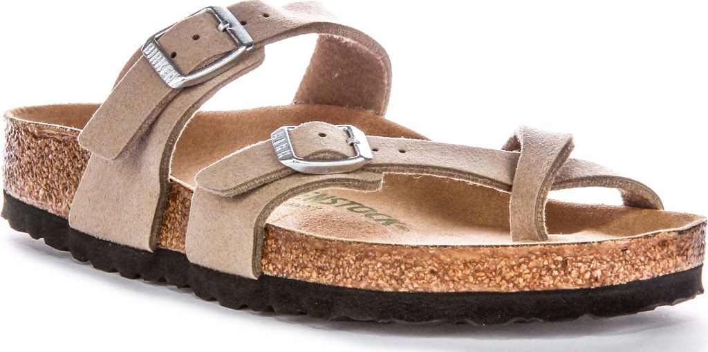 Birkenstock Mayari Zehenschlaufe Vegane Sandalen in Taupe – Produktbild 
