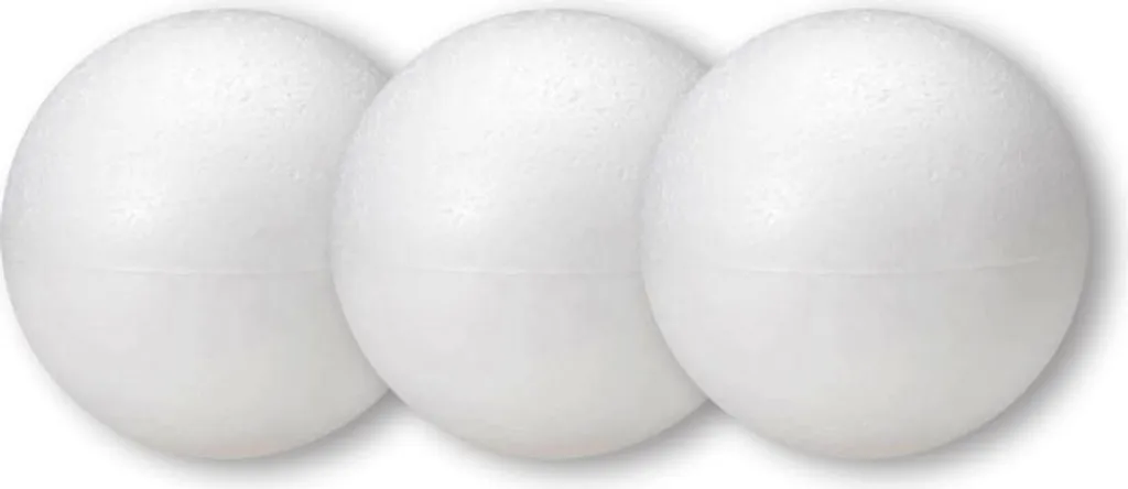 Grande boule de Noël 10cm polystyrène blanc - Pack de 12 incassable