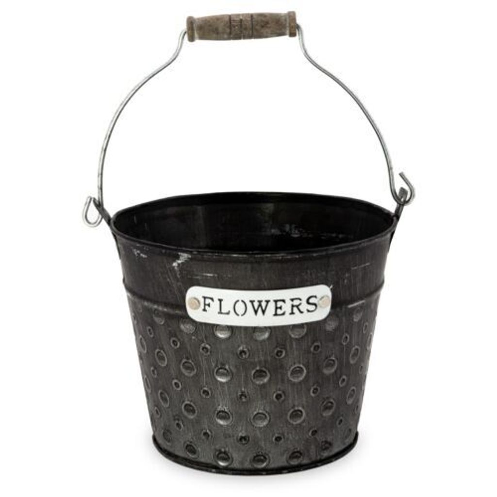 Zinkeimer, Blumentopf in Antik-Optik