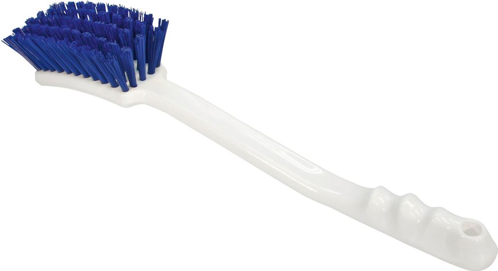 Kerbl Stielbürste mit langem Griff, Länge 40cm, aus Kunststoff, weiß/blau 29174