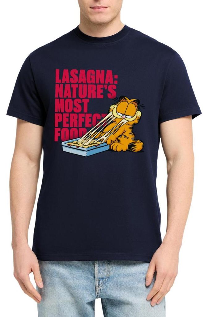 Spreadshirt Garfield Lasagne Das Perfekte Essen Uni Bio T-Shirt, XL, Navy