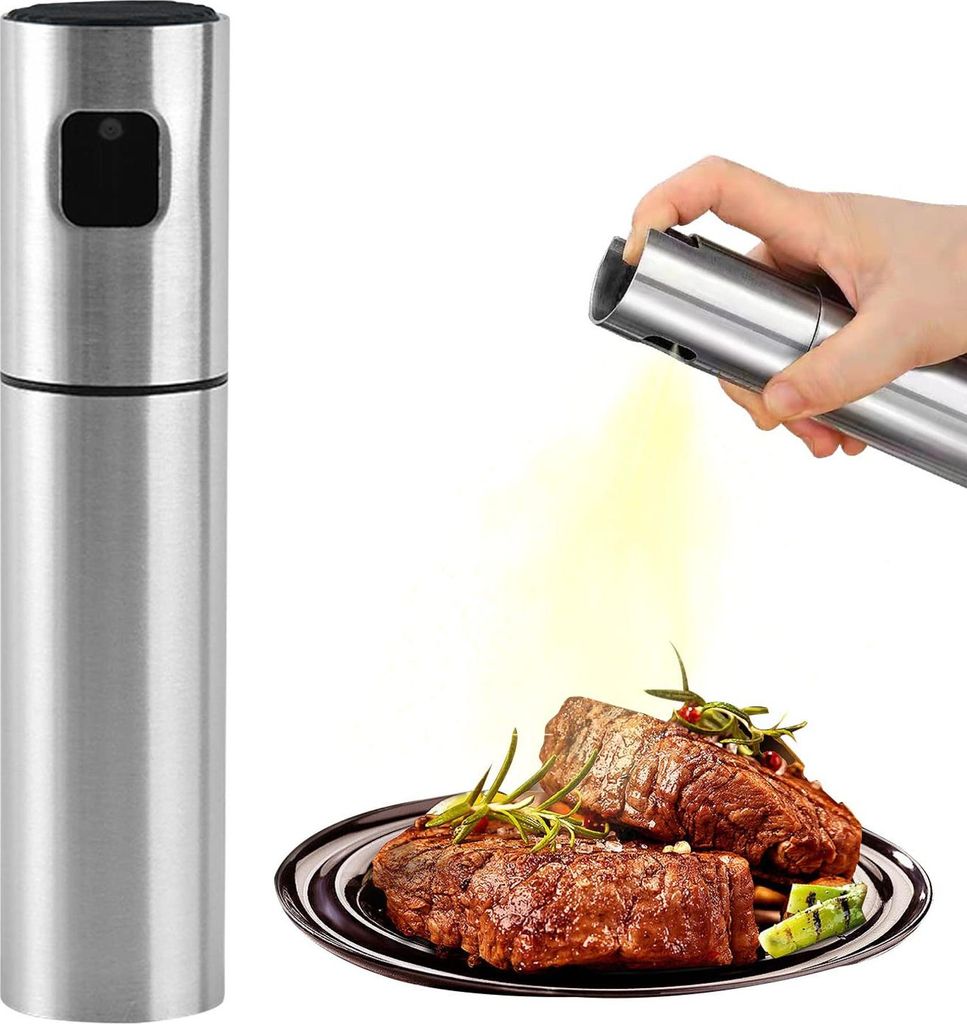 Ölzerstäuber Kochöl Sprühflasche Edelstahl Ölspender Zerstäuber Kochen Grill Ölzerstäuber (100ML)