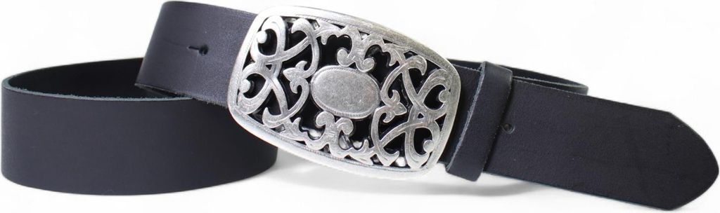 FRONHOFER Damen Ledergürtel 4 cm mit schöner Blumen Gürtelschnalle, echtes Leder