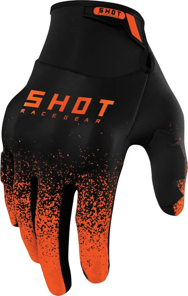 Gants motocross Shot Drift Edge anti-ampoules et anti-glisse noir orange 11