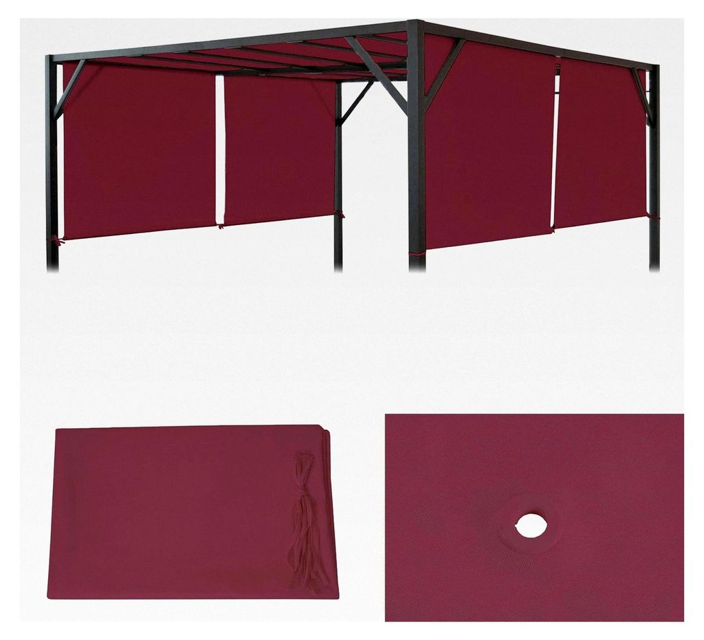 Ersatzbezug für Dach der Pergola Pavillon Baia 3x3m - Bordeauxrot