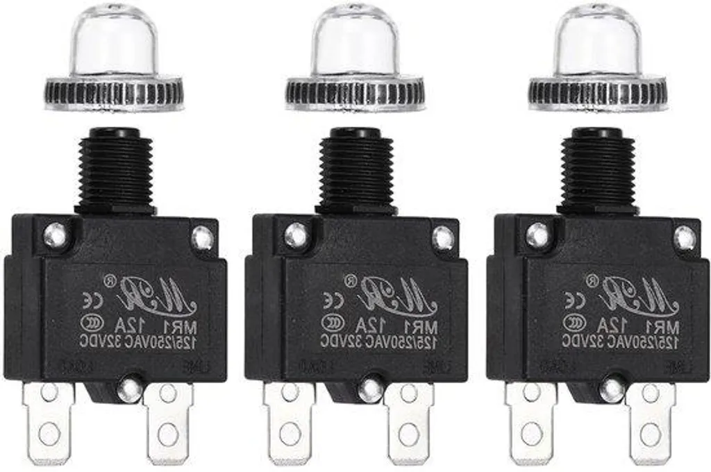 Fusible de protection 12A 250V avec bouton étanche hydrofuge