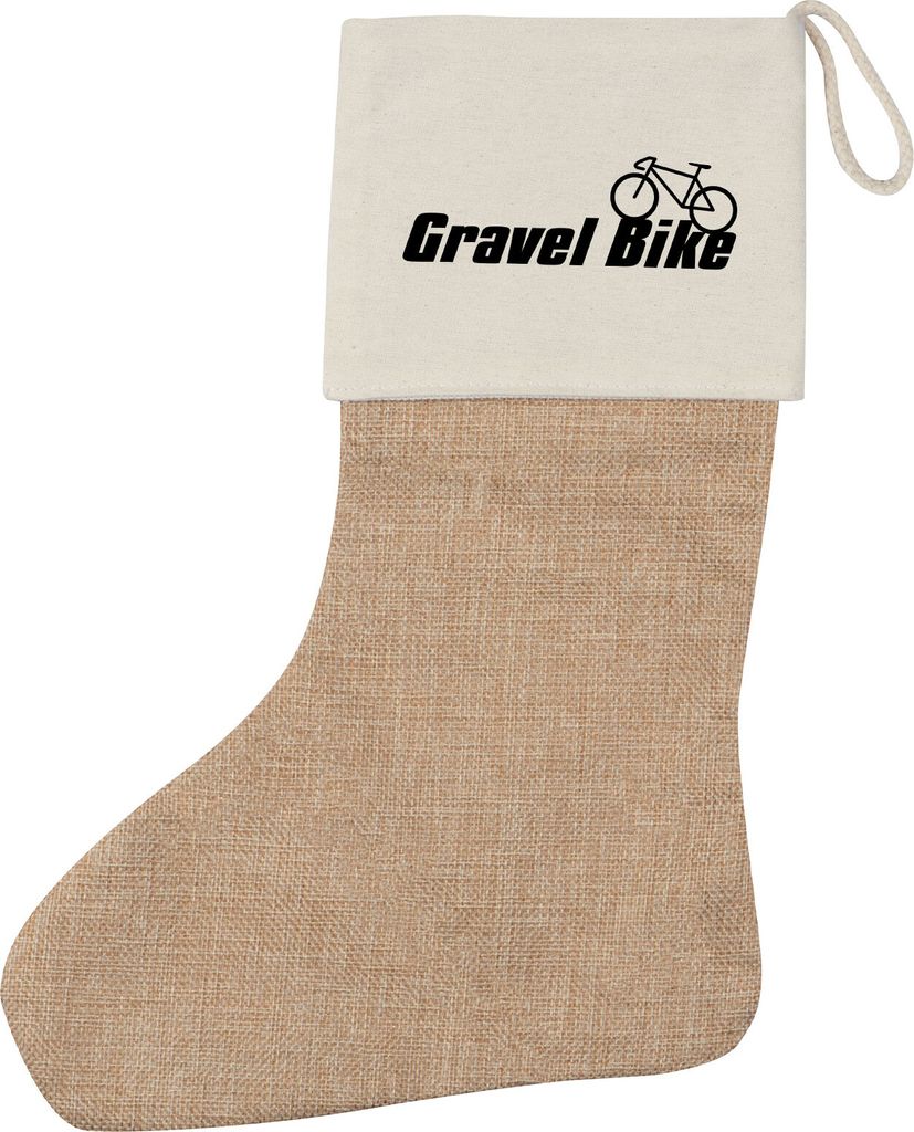 Huuraa Weihnachtsstrumpf Gravel Bike Fahrrad Geschenk Beige Jute Gravel Bike Geschenkidee