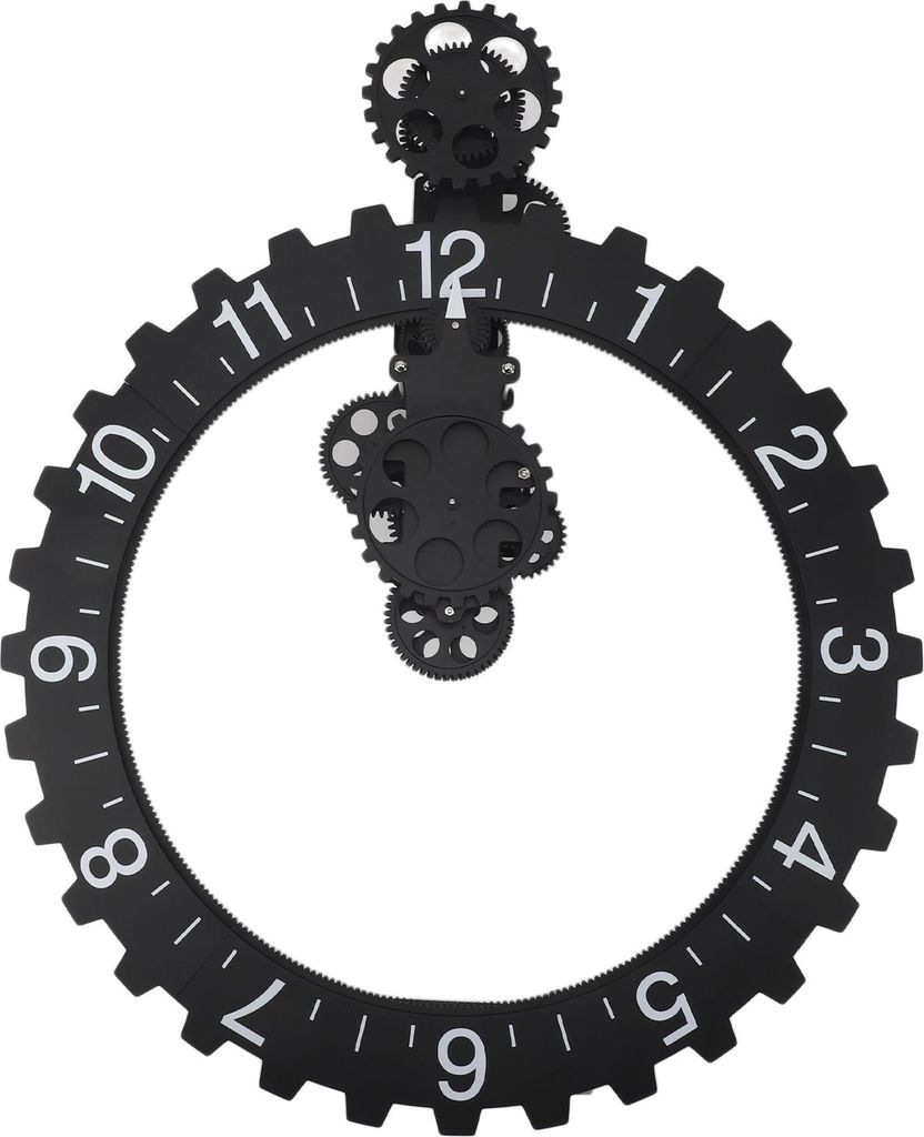 3D Uhr mit beweglichem Zahnrad Retro große hängende Produktbild 