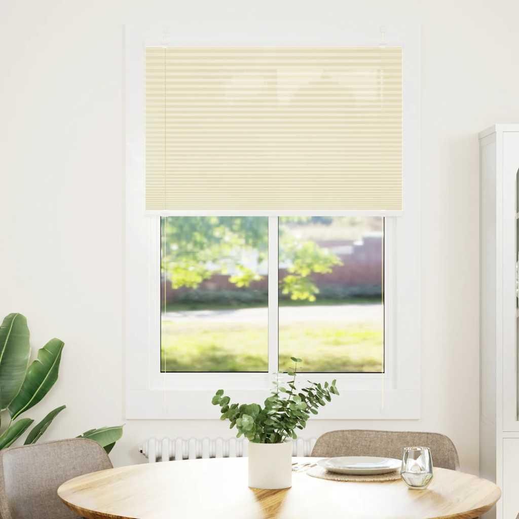 vidaXL Plissee Creme 95x150 cm Stoffbreite 94,4 cm Polyester