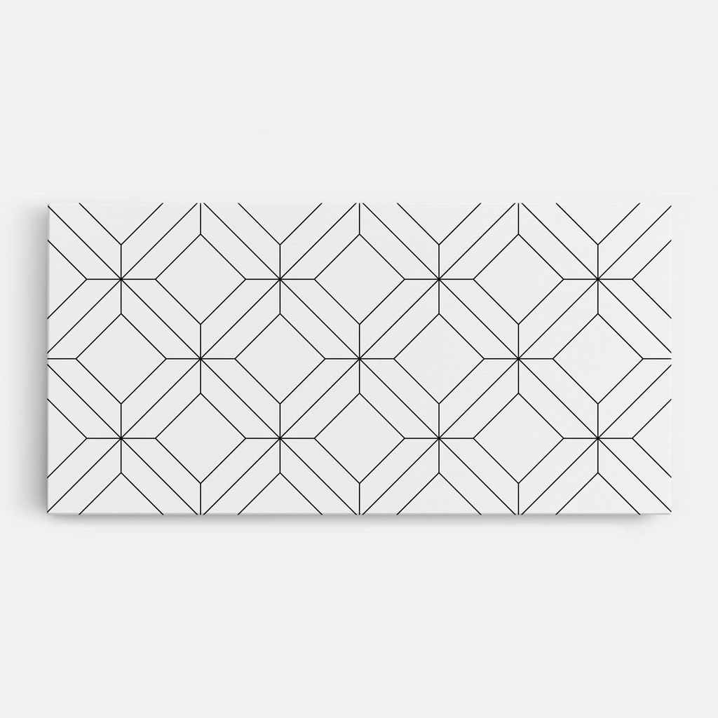 ARTHUB Leinwandbild 60x120 cm, White Shapes | Wohnzimmerdekoration, Hängende Bilder, Wanddekoration, Heimdekoration, Abstrakte, Geometrische