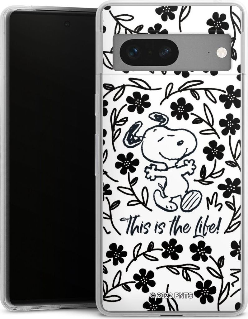 DeinDesign Slim Hülle für Google Pixel 7 Silikon Case Ultra Dünn Handyhülle Blumen Peanuts Snoopy