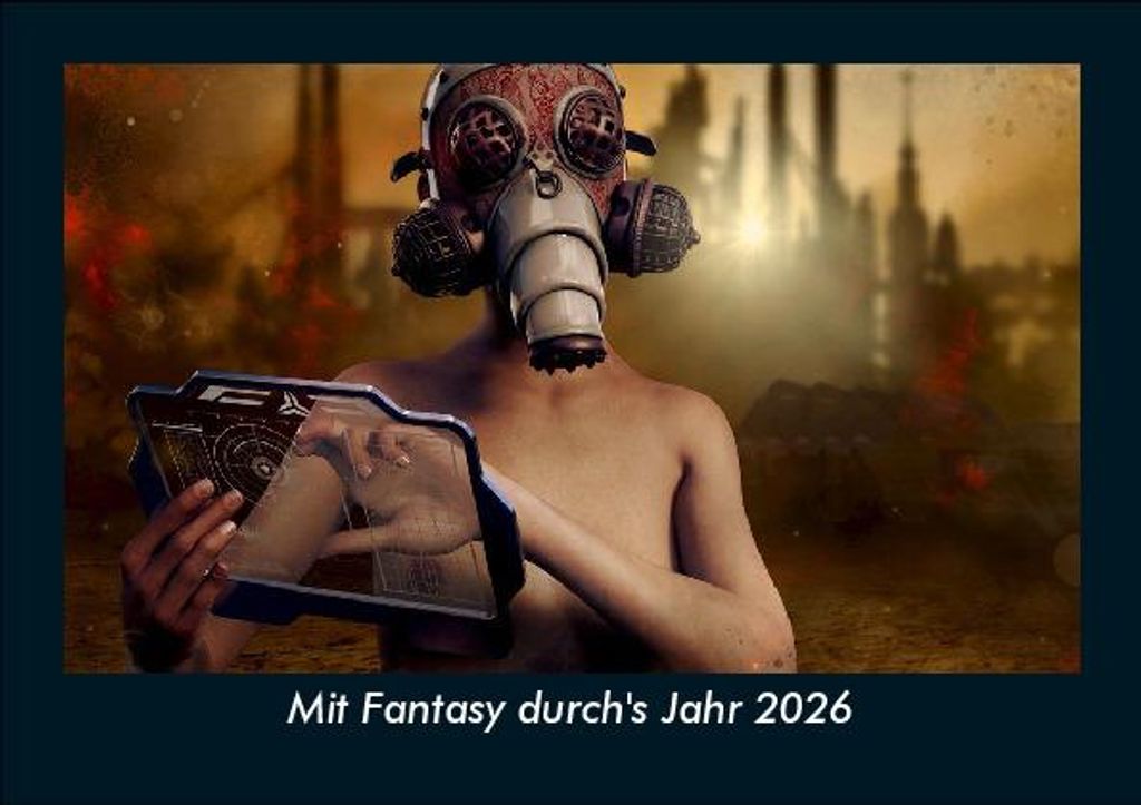 Mit Fantasy durch's Jahr 2026 Fotokalender - Querformat DIN A5, Monatskalender mit Bild-Motiven aus unterschiedlichen Motiven, Grafiken und Zeichnu...
