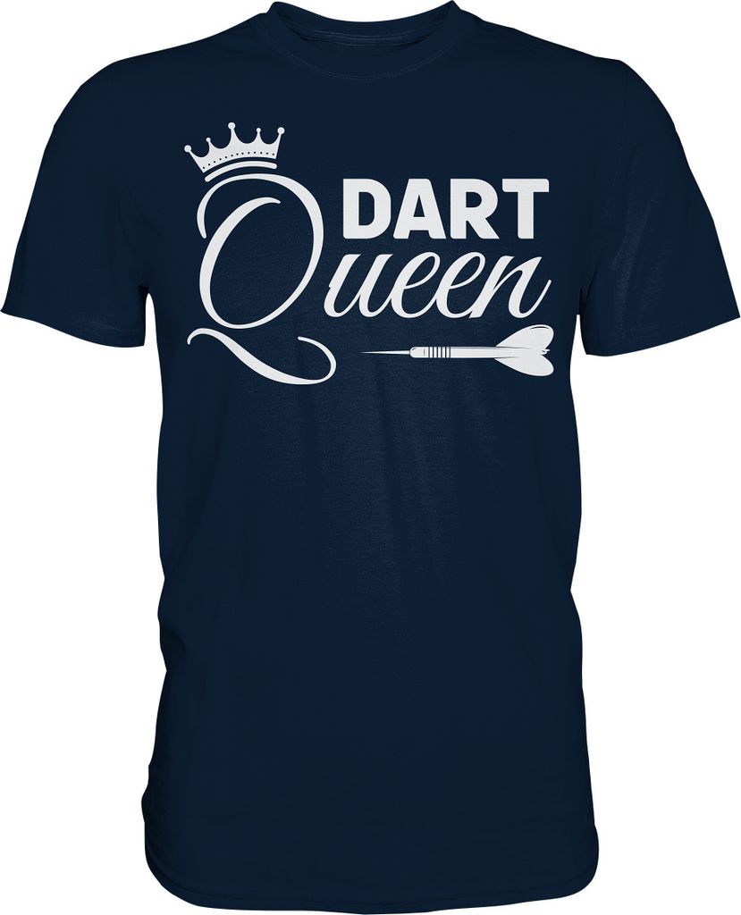 Dartspieler Königin Dartscheibe Dart Queen T-Shirt – Navy / Produktbild 