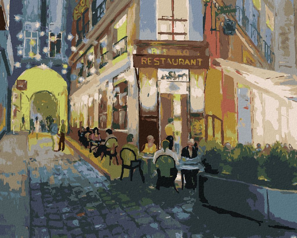 Zuty - Malen nach Zahlen - RESTAURANT IN PARIS, 40x50 cm, ohne Keilrahmen