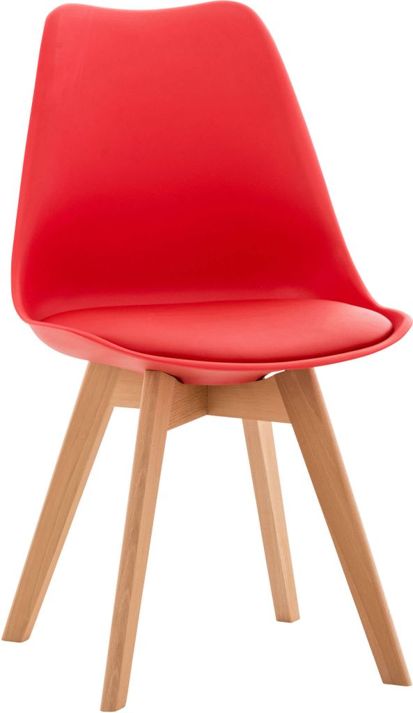 CLP Esszimmerstuhl Linares Mit Buchenholzgestell rot Material Kunststoff