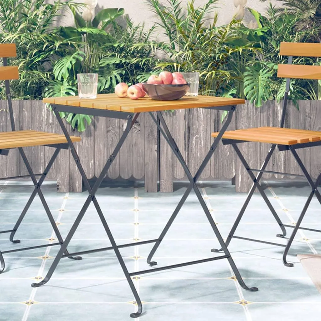 Table de bistrot robuste en bois d'acacia résistante aux intempéries - 2