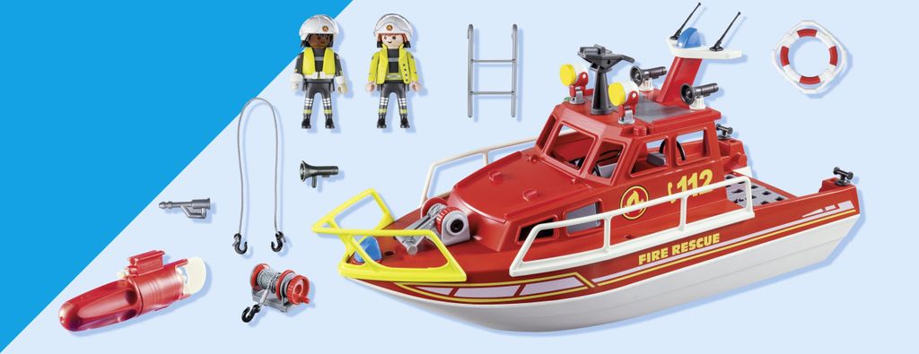 PLAYMOBIL 70147 - Bateau De Sauvetage Et Pompiers - Neuf Sous Blister