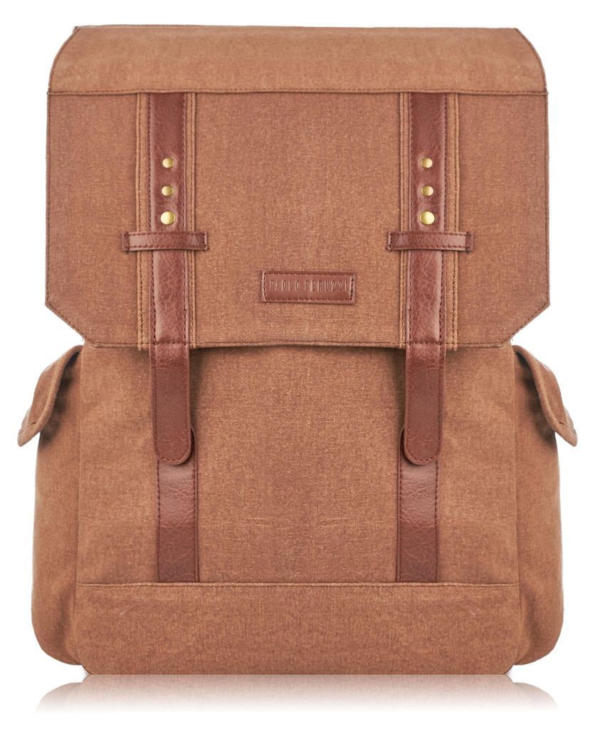 Herren braun a4 Laptop-Rucksack für die Arbeit Paolo Peruzzi E-03-BR