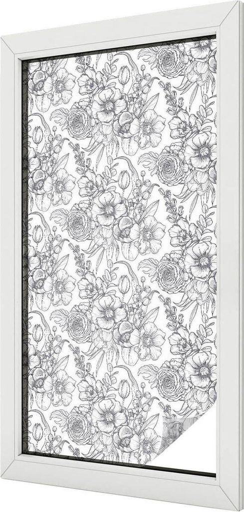 Buntglas Fensterfolie – 100x100 cm – Stained-Glass Design – blickdichte dekorative Sichtschutzfolie – selbstklebend, UV-Schutz – Floristi...