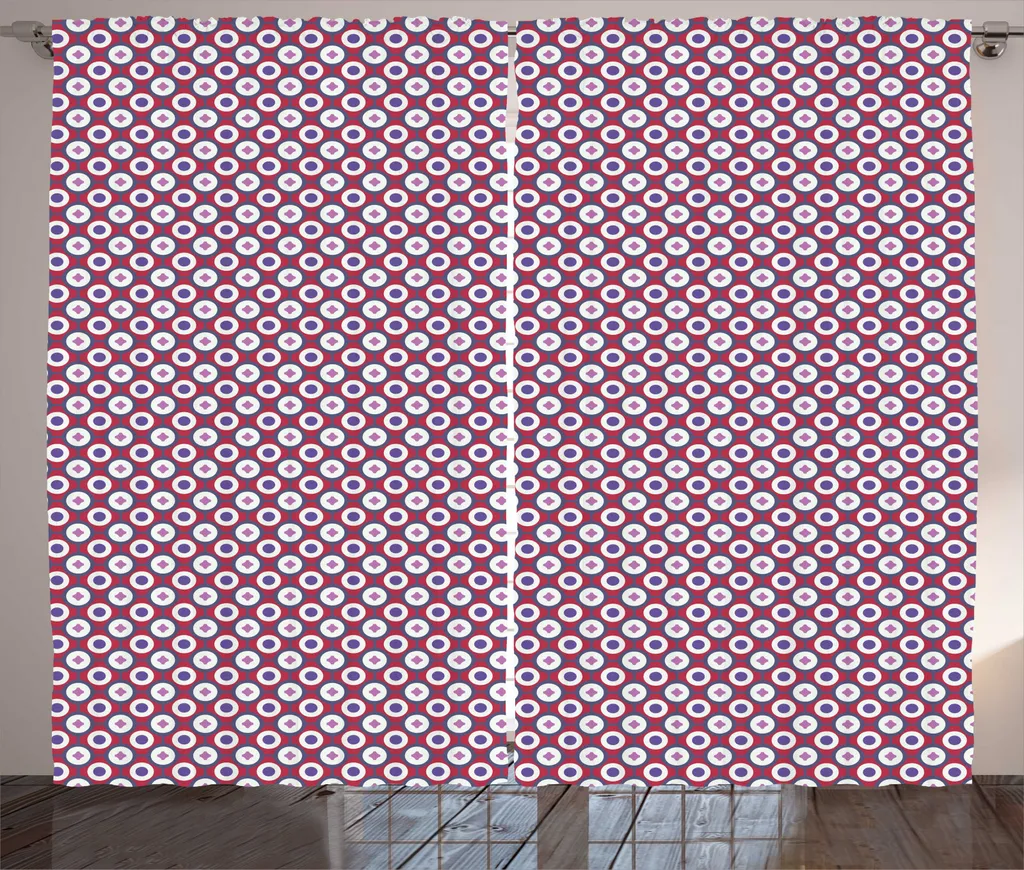 Rideau Prêt à Poser 280x225 cm pour Fenêtres Difficiles Motif Géométrique