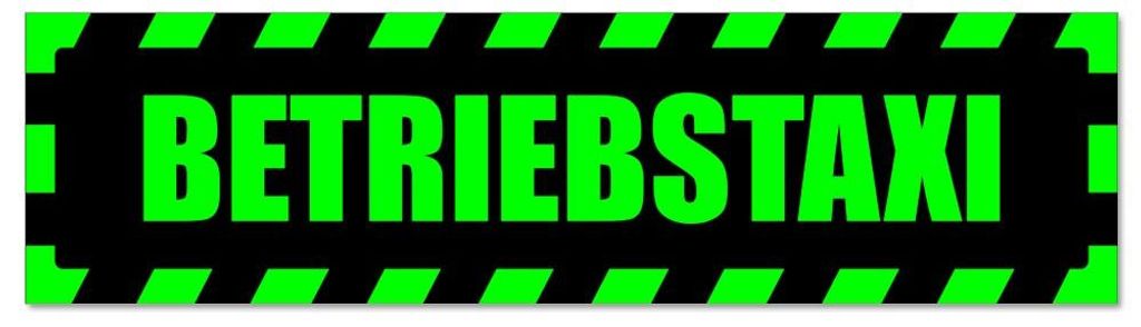 Betriebsta x i gestreift - Hinweis Aufkleber Sticker für Auto, Kfz, Fahrrad, PKW, LKWGrün - Schwarz - 20 x 5,3 cmBetriebsta x i gestreift - Hinwe...