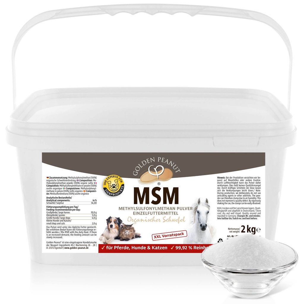GOLDEN PEANUT MSM Pulver für Tiere organischer Schwefel Produktbild 