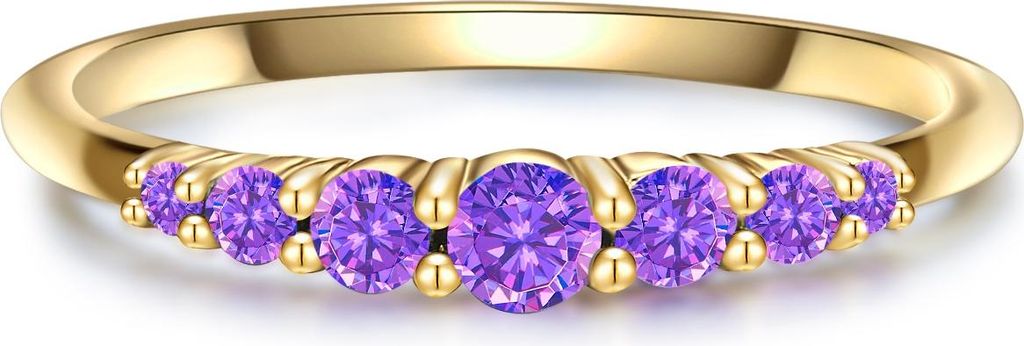 Ring Sterling Silber gelbgold Amethyst 60