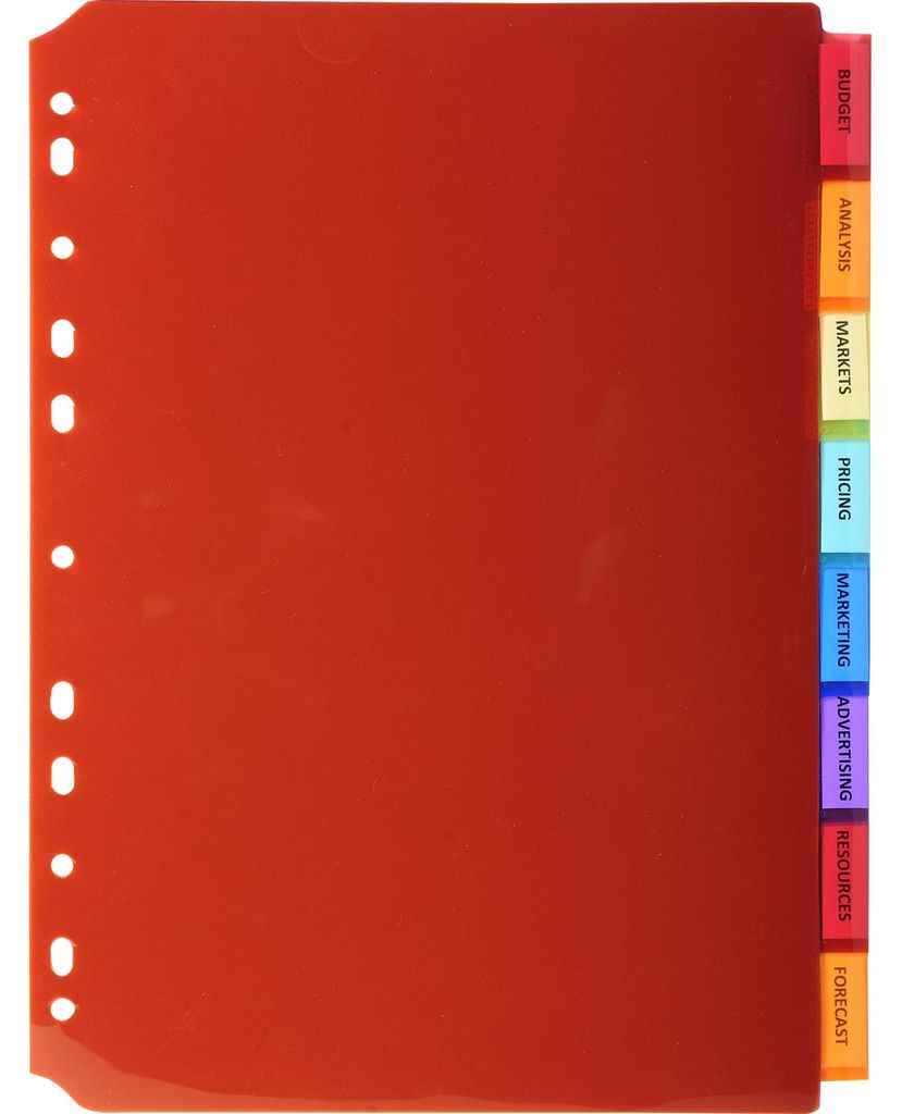 Exacompta 10x Register PP transluzent 200μ, 8-teilig, für DIN A4 - 3908E