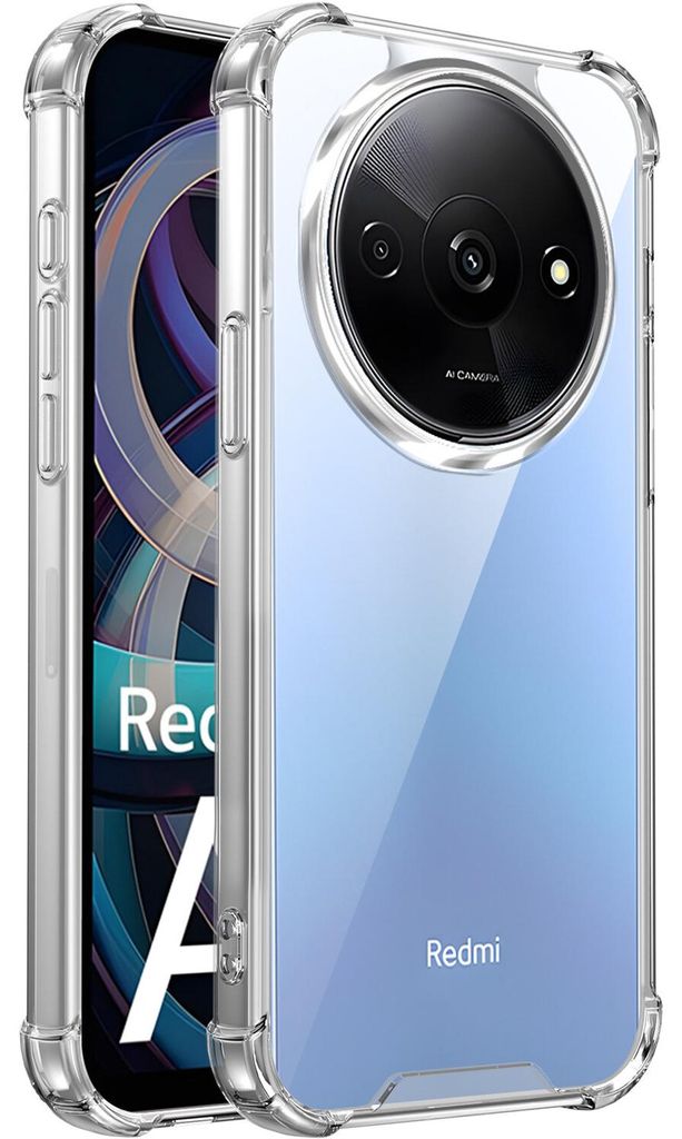 Transparent Hülle für Xiaomi Poco C61/Redmi A3/Redmi A3X, Hybrid Klar Rückseite TPU Bumper Stoßfeste Handyhülle