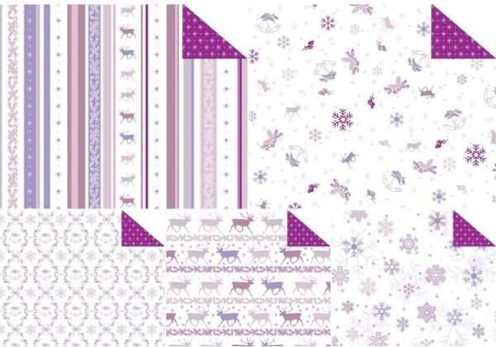Fotokarton Classic Christmas flieder/brombeer 300g/qm 49,5x68cm VE=10 Bogen 5 Motive