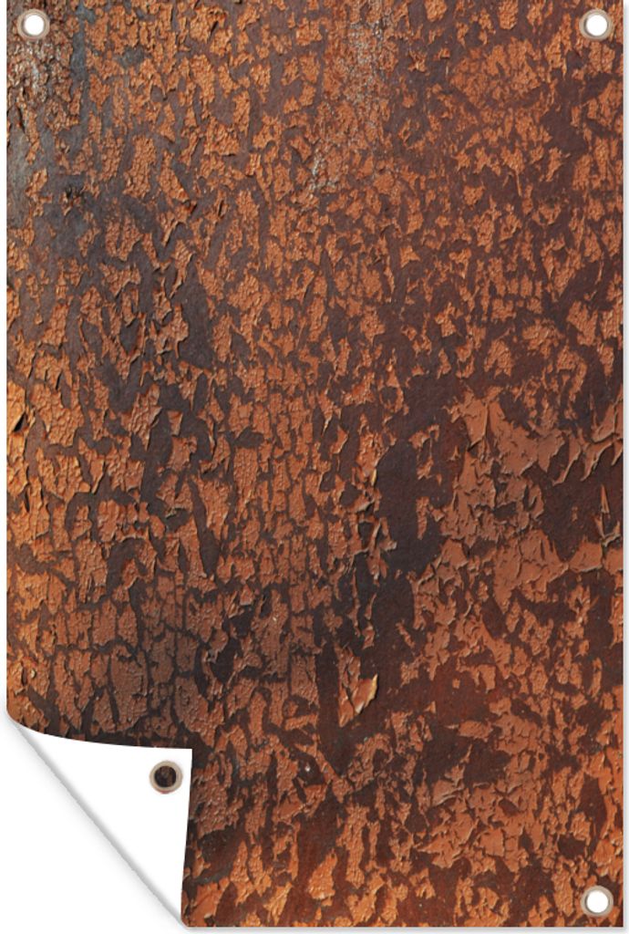 MuchoWow 60x90 cm Outdoor-Poster Gartendeko Sichtschutz Garten Poster für den Garten Rost - Braun - Orange - Metall - Muster - Struktur