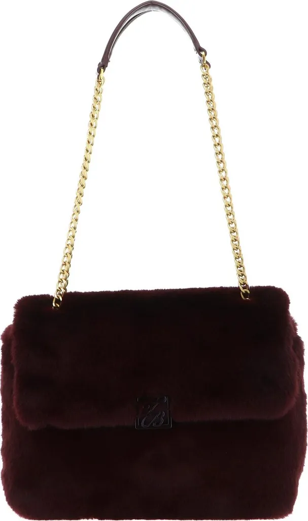 Sac à épaule Wine bordeaux Anilie avec détail chic en fausse fourrure