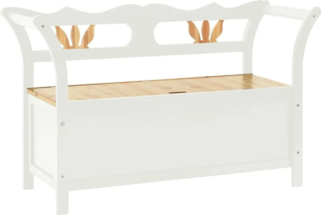 Banc blanc vidaXL 107x45x75,5 cm en bois de sapin massif robuste