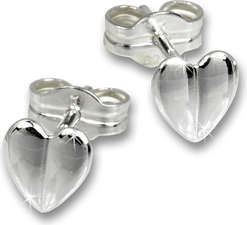 SilberDream Ohrstecker für Damen 925 Silber Herzchen Ohrringe 5mm SDO536